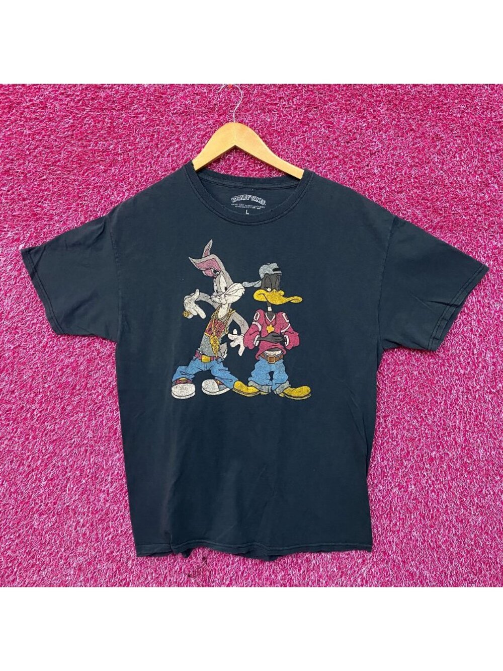 Looney Tunes Bugs Bunny Daffy Duck Criss Cross Parody Tee L